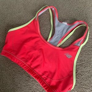 New balance pink and yellow top sport bra